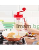 Ръчен уред за палачинки и мъфини с диспенсър и дръжка за миксер